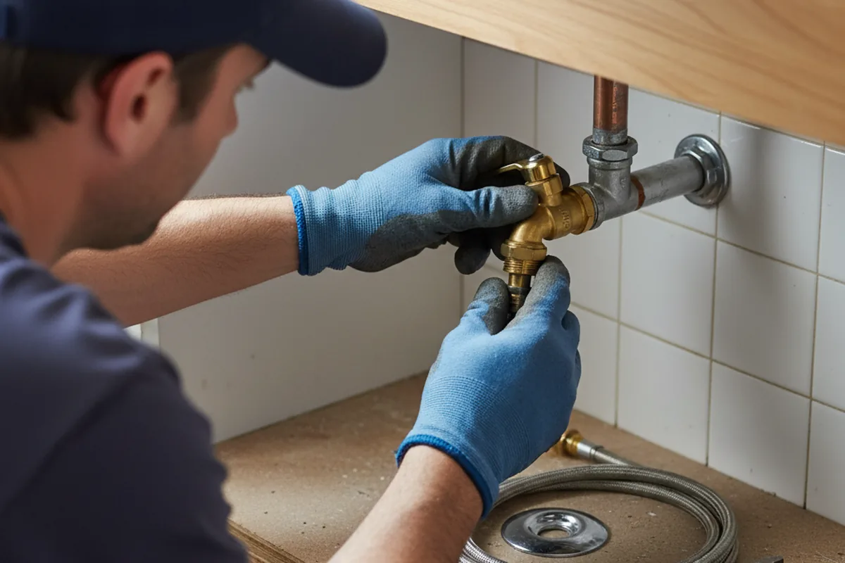 Shutoff valve and fitting work during Emergency Plumbing in Goodman